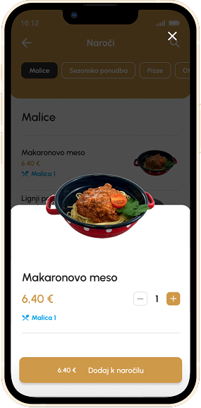 Mobilna aplikacija za naročanje hrane Limbo